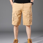 abordables Classique-Homme Pantalon cargo Shorts cargo Shorts Short décontracté Multi-poches Uni Couleur Pleine Séchage Rapide Longueur Genou Extérieur Salle de sport Entraînement Sports Sportif Noir Vert Non Elastique