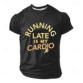 abordables Camisetas de deporte y gimnasio-Camiseta con estampado de humor sarcástico y divertido para hombres que llegan tarde, ideal para mi entrenamiento cardiovascular. Camiseta de manga corta con cuello redondo y estampado gráfico. Ideal