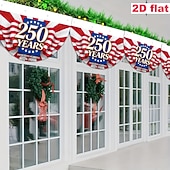 levne 250. výročí-Půlkruhá vlajka pro fanoušky USA k 250. výročí 1776-2026, vlastenecký americký venkovní prapor na dekoraci domu, verandy, dvora nebo Dne nezávislosti.