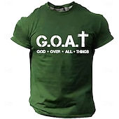  Herre Bibelen GOAT Gud Over Alle Ting Kristent Kors Logo Religiøs Tro Minimalistisk Akronym T-skjorte Grafisk Casual Kort Erme Kirke Slitasje Daglig Gave Designer Klær