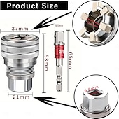 זול מפתח ברגים &amp; סטים-סט כלי מפתח ברגים אוניברסלי מתכוונן, שקע תחזוקה אוניברסלי רב תכליתי 10 מ"מ-19 מ"מ עבור מחגר בעל הנעה 3/8 אינץ', מפתח מומנט &amp;מקדחה חשמלית 2 סטים