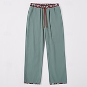 economico Vacanza-Per uomo Pantaloni di Lino Pantaloni Pantaloni Estivi Pantaloni Larghi Pantaloni da Spiaggia Coulisse Elastico in vita Stampa Comodità Traspirante Lunghezza intera Casuale Quotidiano Ferie Vacanza