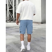voordelige Vakantie-Voor heren Ladingbroek Cargoshorts Korte broek Casual korte broek Zak Elastische taille Effen Knielengte Casual Buiten Streetwear Modieus Streetwear Zwart Marineblauw Inelastisch