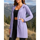 baratos Casacos impermeáveis-Mulheres Jaqueta Corta-Vento Jaqueta Softshell Jaqueta de Trilha Ao ar livre Proteção Solar Secagem Rápida Leve Respirável Roupas de caminhada Roupas de caminhada Verão Primavera Jaqueta Alpinismo