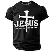  Hombre Jesús Camiseta Manga Corta Camiseta Impresión 3D Cuello Barco Camisa Moda Design Sencillo Casual Diario Fiesta Rojo Verano Primavera Ropa S M L XL XXL XXXL