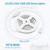 economico Strisce luminose a spina-Striscia LED COB impermeabile per esterni da 2-40 metri - luce bianca calda naturale, luce rossa, luce blu, luce verde, luce gialla, luce rosa, luce viola con cavo di commutazione da 1,5 m,