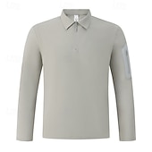 cheap Running Tee &amp; Tank Tops-Men's Solid Colored Running T-Shirt Compression Shirt Casual Polo Shirts Running Shirt Summer Spring Quarter Zipper Long Sleeve Quick Dry Lightweight Moisture Wicking Gym Workout Active Training