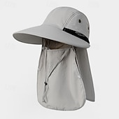 billiga Tillbehör för sport och friluftsliv-Solhatt Vandringshatt Fiskemössa Camping hatt Vattentät UV-skydd Snabb tork Sommar Vår Höst Snörning Bred kant med ansiktsskydd och nackflik Herr Fiske Aktivitet