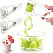 baratos Utensílios &amp; Aparelhos de Cozinha-Conjunto de 2 fatiadores de uva e tomate, cortador de uvas e tomates-cereja, utensílio de cozinha para frutas pequenas, fatiador manual, ideal para tomates-cereja, uvas e outras frutas pequenas.