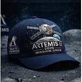  Gedenkkappe zur Artemis-II-Mondmission, bestickte Baseballkappe mit Weltraummotiven, verstellbare Astronauten-Mondlandungs-Souvenirkappe für Männer und Frauen, Weltraumfans
