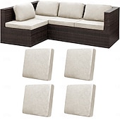economico Copertura per Cuscini da Patio-4 fodere elasticizzate per cuscini da patio, fodere di ricambio per divani da esterno, divano da esterno &amp;Fodere per divani, copricuscini per mobili da giardino, protezioni per mobili lavabili e