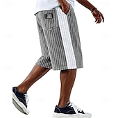  Herren Shorts Freizeitshorts Cordshorts Shorts mit Struktur Patchwork Farbblock Einfach Einheitliche Farbe Komfort Atmungsaktiv Knielang Lässig Outdoor Strand Urlaub Mode Schwarz Grün Unelastisch