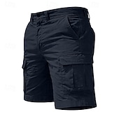 economico Classico-Per uomo Carico tattico Pantaloncini cargo Shorts Pantaloncini casual Tasca Semplice Sopra il ginocchio Casuale All'aperto Abbigliamento casual alla moda Moda Streetwear Cáqui Escuro Nero Inelastico