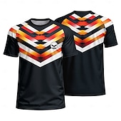  Germany Style Men's Soccer Jersey Geometric Athletic Summer Short Sleeve T-Shirt UPF 50 Quick Dry Breathable mesh fabric 2026 Soccer Fan Tee Tournament Football Gym Running Sports Yellow Black