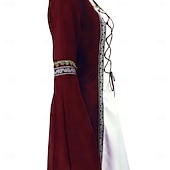  Medievale Rinascimento Vestito Costume di fantasia Strega Vichingo Costume Per donna Celtico Fantasia Halloween Carnevale Performance LARP Fiera Rinascimentale Adulti Vestito