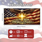 billige 250. jubileum-Dekorasjon til garasjeportdeksel i anledning av 250-årsjubileet i USA, bakgrunn med fotografi av ørnen fra 4. juli, Amerika 1776-2026, USA-banner for uavhengighetsdagen, patriotisk dekor
