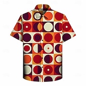  Retro / vintage Hipisowskie 1970 Koszula Krótkie rękawy Hipisowskie Geometryczny Retro Strój na bal maskowy Męskie Festiwal Muzyczny Impreza Dzienne zużycie Dla dorosłych Koszula Wiosna i lato