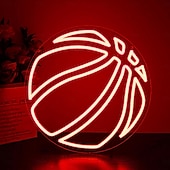 cheap Decorative Lights-Basketball Neon LED Wall Light, USB Powered Adjustable Brightness, Indoor Bedroom, Gaming Room, Game Room, Esports Room, Man Cave, Kids Room, Teen Boys, Basketball Fans, Birthday, Holiday, Party, Home