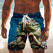  Voor heren Krokodil Hartvormig tekenfilm dieren Lange zwembroeken Badpakken Zwembroeken Boardshorts Medium Taille Hawaii Grappig Strandvakantie Zijzakken Mesh voering Elastische tailleband met