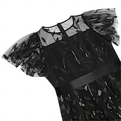 cheap Dresses-1950s Retro Vintage Midi Dress Swing Dress Flare Dress Short Sleeves Embroidered Leaf Fit &amp; Flare Swing Round Neck Fancy Dress Women's Casual Evening Party Tea Party Adults' Dress Spring &amp; Summer