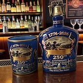 baratos 250º Aniversário dos EUA-Conjunto de 2 copos de uísque ovais comemorativos do 250º aniversário, reutilizáveis e versáteis, perfeitos para celebrações como o 4 de julho, ideais para presentear idosos, amigos e entes queridos.