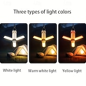 economico torce tattiche-Lanterna da campeggio a LED, lampada da tenda portatile pieghevole a 3 foglie con display digitale, lampada ricaricabile da appendere con gancio, modalità multicolore per escursionismo, campeggio,