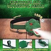 cheap Head Lights-Headlamp, Dinosaur LED Rechargeable Headlamp for Flashlight Outdoor Camping Essentials Gear, Dinosaur Toys Headlight for Boys Girls/Adults, Ideal Gift Toys for Birthday Rave Party
