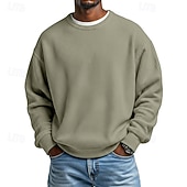 economico Felpe di base-Per uomo Maglia Felpa a nido d'ape Maglione Aalbicocca Bianco Girocollo Semplice Testurizzato Casuale Quotidiano Sport &amp; Outdoor Poliestere Streetwear Cool Abbigliamento Sportivo Primavera &amp; Autunno