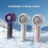 abordables Ventilateurs-Ventilateur portable avec compresse froide, mini-ventilateur 3 en 1 rechargeable par USB, utilisable à la main, sur pied ou à suspendre, idéal pour les voyages et le maquillage.