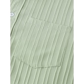 voordelige Men's Button Up Shirts-Men's Shirt Casual Shirt Beach Shirt Button Up Shirt Jacquard Shirt Black White Light Green Wine Blue Short Sleeve Solid Color Plain Lines / Waves Lapel Casual Streetwear Pocket Clothing Apparel