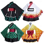billige Anime-kostymer-Kamado Tanjirou Rengoku Shinjurou Anime Drakter Maskerade Cosplay-drakter Kostume Til Dame Voksne