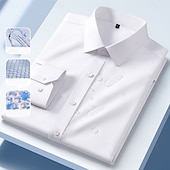 economico camicie da uomo no stiro-Per uomo Camicia Camicia elegante Camicia button-down Camicia non stiro Semplice Casuale All'aperto Blu Nero Bianco Rosa Manica Lunga Collo ripiegato Estate Primavera Abbigliamento Bottoni