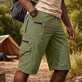 billige Utendørs-Herre Lastebukser Cargoshorts Shorts Casual shorts Lomme Elastisk midje عادي Knelengde Avslappet utendørs Gateklær Mote Gatemote Svart Brun Uelastisk