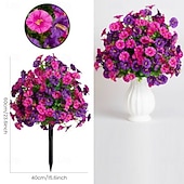  24 Inch Artificial Flower Stake Outdoor Decor Morning Glory Boxwood Topiary Ball Trees Multi-Color Garden Stakes for Yard & Lawn, No Fade Heavy Duty Plastic, All Season Decoration