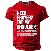 levne Trička s vírou-Pánská biblická potřebujete modlitbu klepněte mi na rameno Matouš 18 20 biblický verš křesťanské náboženské víry outreach T tričko grafické volnočasové krátký rukáv církevní oblečení ministerstva