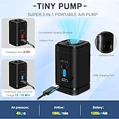 economico Compressore-Pompa ad aria elettrica da campeggio per esterni, pompa di gonfiaggio/sgonfiaggio portatile, adatta per sacchi sottovuoto, cuscini sottovuoto, divani gonfiabili, materassi ad aria, barche, salvagenti,