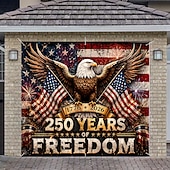 ieftine 250 de ani de la-Decorațiune pentru capacul ușii de garaj cu ocazia celei de-a 250-a aniversări a SUA, fundal pentru fotografie cu vulturul din 4 iulie, banner american 1776-2026 pentru decor patriotic al Zilei Independenței