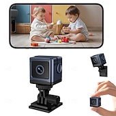 voordelige IP-netwerkcamera's voor binnen-Mini wifi-beveiligingscamera, kleine draadloze verborgen camera voor huisbeveiliging, 1080p HD-babyfoon met nachtzicht &amp;Bewegingsdetectie, draagbare minicamera met app-bediening voor baby- en