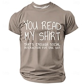  Camiseta masculina "Você leu o que eu disse, chega de interação social" - engraçada, para introvertidos e sarcásticos - estampa gráfica - modelagem regular - casual - de grife - tamanhos P, M, G, GG,