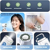 cheap Fans-Cold Compress Handheld Fan, 100 Speeds Portable Personal Mini Fan with LED Display, Foldable USB Rechargeable Small Fan for Travel, Sports, Camping, High Velocity Personal Cooling