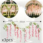 ieftine Flori Artificiale-3 buc coroană artificială de glicină, viță de vie, primăvară, specială de Ziua Îndrăgostiților, coroană florală artificială de primăvară cu viță de vie, potrivită pentru cameră, petrecere, casă,