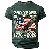  4. Juli 2026 250. Herren Lustig T Shirt Kurzarm T-Shirt 3D-Druck Rundhalsausschnitt Hemd Mode Designer Einfach Lässig Täglich Party Wasserblau Sommer Frühling Bekleidung S M L XL XXL XXXL