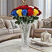 cheap Artificial Flower-32pcs Lifelike Rose Artificial Flowers - UV-Resistant Fabric, Perfect for Potted Plants, Porches, and Patios, Suitable for July 4th Independence Day, Memorial Day Decorations, and Home Decor