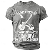  Men's I'm A Guitar Grandpa Just Like A Normal Grandpa Except Much Cooler Crossed Guitars Vintage Distressed Retro T Shirt Tee Graphic Regular Fit Fathers Day Gift Designer Clothing Apparel S M L XL XX
