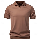 ieftine Polo clasic pentru bărbați-Bărbați Polo Tricouri polo Casual Stradă Rever Manșon scurt De Bază Modern Simplu Ușor Nasturi Vară Primăvară Fit regulat Albastru piscină Negru Alb Maro Bej Polo