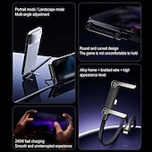 abordables Câbles de téléphone portable-Câble USB-C vers Type-C 240 W, tête pivotante à 180° avec support pour téléphone, câble de charge rapide tressé en nylon pour MacBook, iPhone 17/16/15 Pro Max, Samsung S26 Ultra Plus, iPad Pro et
