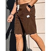 economico Pantaloncini casual-Per uomo Shorts Shorts da Spiaggia Pantaloncini casual Pantaloncini di velluto a coste Tasca Elastico in vita Semplice Comodità Traspirante Lunghezza al ginocchio All'aperto Spiaggia Vacanza Vacanza