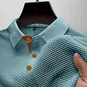 abordables Polo classique pour homme-Homme Polo en seersucker Ice Silk Texturé Occasionnel Fête Classique Manche Courte Mode Basique Uni Boutons Refroidissement Été Printemps Bleu Noir Blanche bleu marine Gris Polo en seersucker Ice Silk
