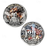 cheap U.S. 250th Anniversary-U.S. 9/11 Memorial Commemorative Coin, Honoring FDNY &amp; Heroes, Patriot Flag &amp; Tribute Design, 25th Anniversary Collectible Coin, September 11, 2001 Remembrance