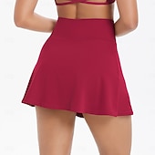 preiswerte Damenröcke &amp; Skorts-Damen Einfarbig Lässiger Rock Tennis-Skort Tennisröcke mit Shorts Ärmellos Tasche Schnelltrocknend Atmungsaktiv Tennis Golfspiel Laufen Rock Laufrock Dunkelgrau Schwarz Elfenbein Tennisbekleidung